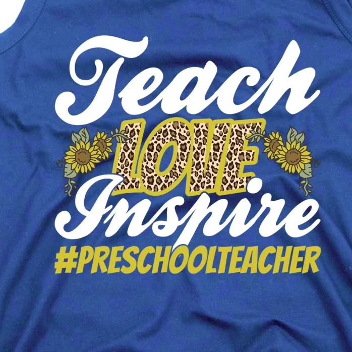 Teach Love Inspire Valentines Day Preschool Teacher Meaningful Gift Tank Top