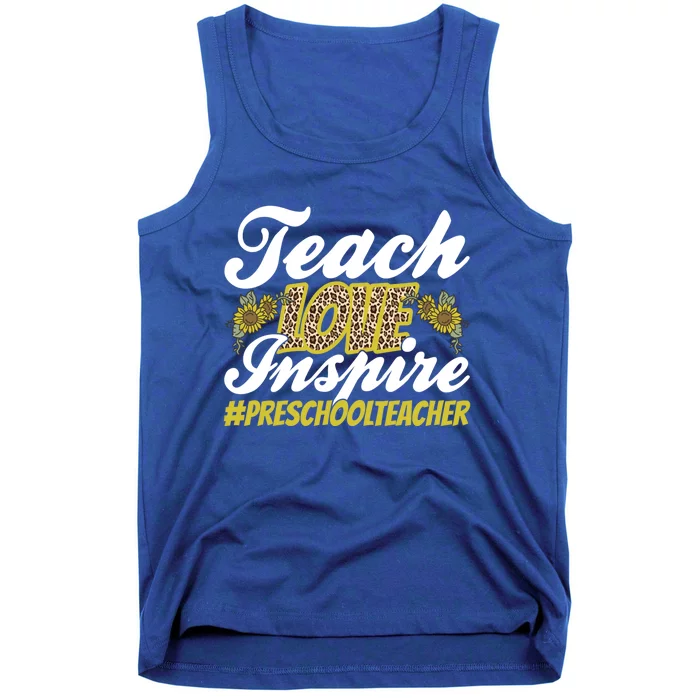 Teach Love Inspire Valentines Day Preschool Teacher Meaningful Gift Tank Top