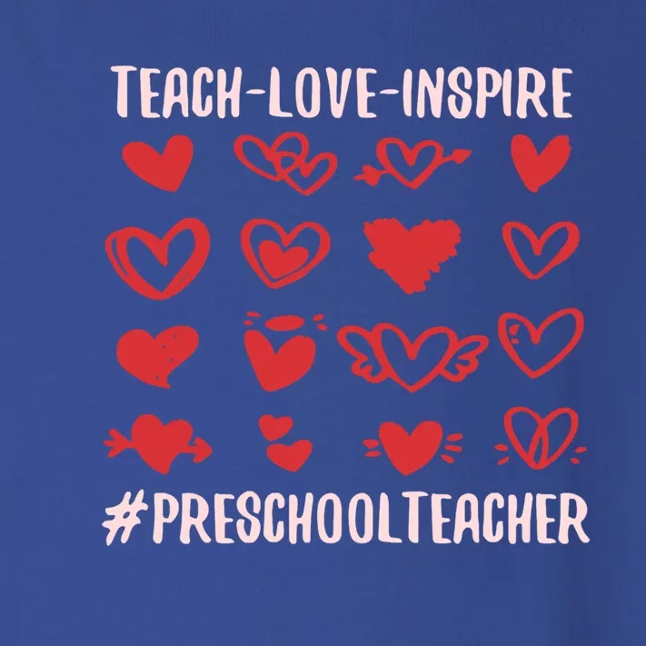 Teachgift Love Inspire Valentine's Day Preschool Funny Teacher Funny Gift Toddler Long Sleeve Shirt