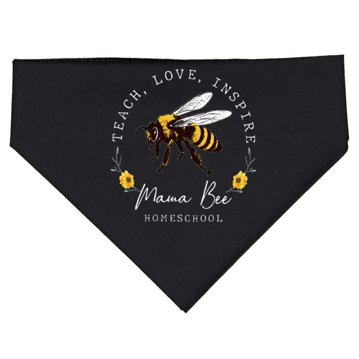 Teach Love Inspire Mama Bee Homeschool Teachers Wo USA-Made Doggie Bandana