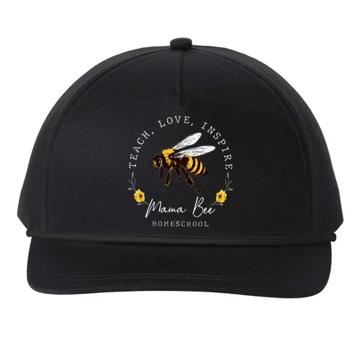 Teach Love Inspire Mama Bee Homeschool Teachers Wo Snapback Five-Panel Rope Hat