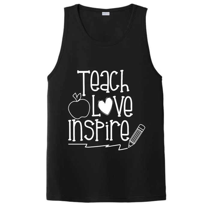 Teach Love Inspire Cute Gift For Teacher Performance Tank