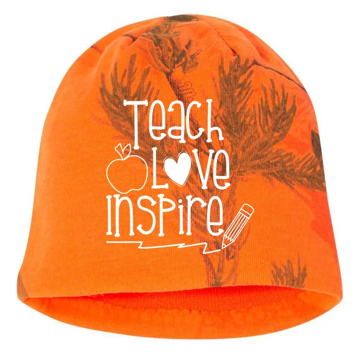 Teach Love Inspire Cute Gift For Teacher Kati - Camo Knit Beanie