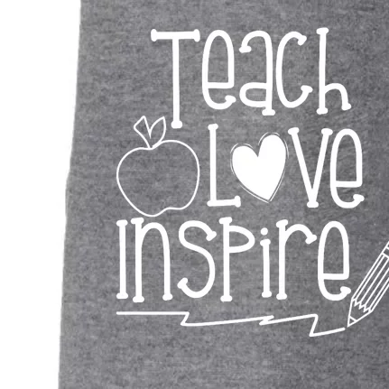 Teach Love Inspire Cute Gift For Teacher Doggie 3-End Fleece Hoodie