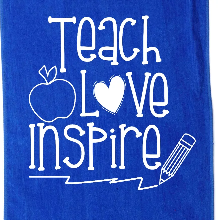 Teach Love Inspire Cute Gift For Teacher Platinum Collection Golf Towel