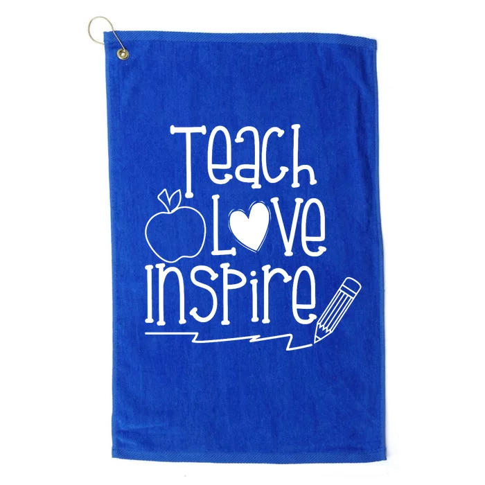 Teach Love Inspire Cute Gift For Teacher Platinum Collection Golf Towel