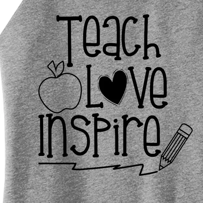 Teach Love Inspire Cute Gift For Teacher Women’s Perfect Tri Rocker Tank