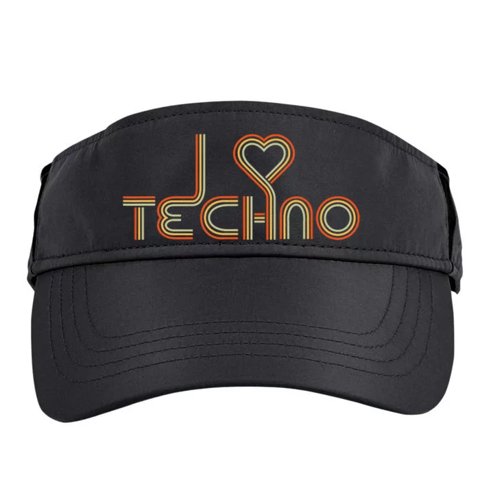 Techno Lover I Love Techno Retro Adult Drive Performance Visor