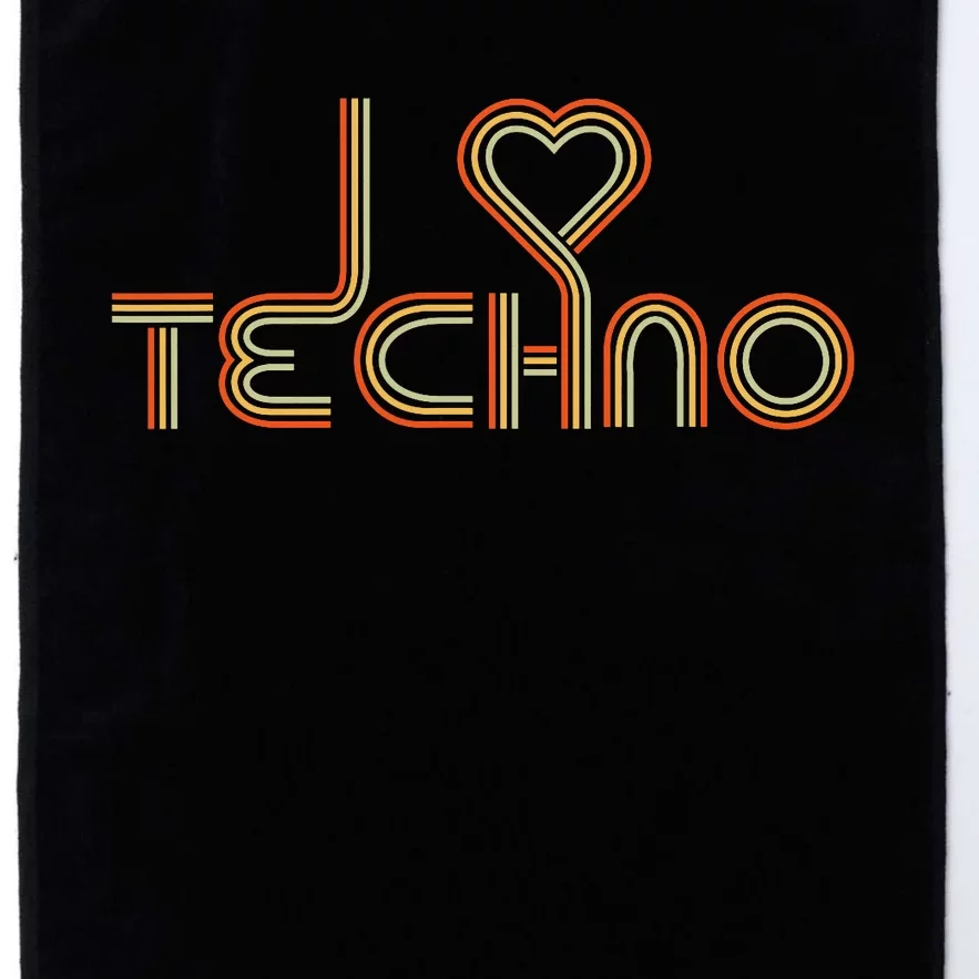 Techno Lover I Love Techno Retro Platinum Collection Golf Towel