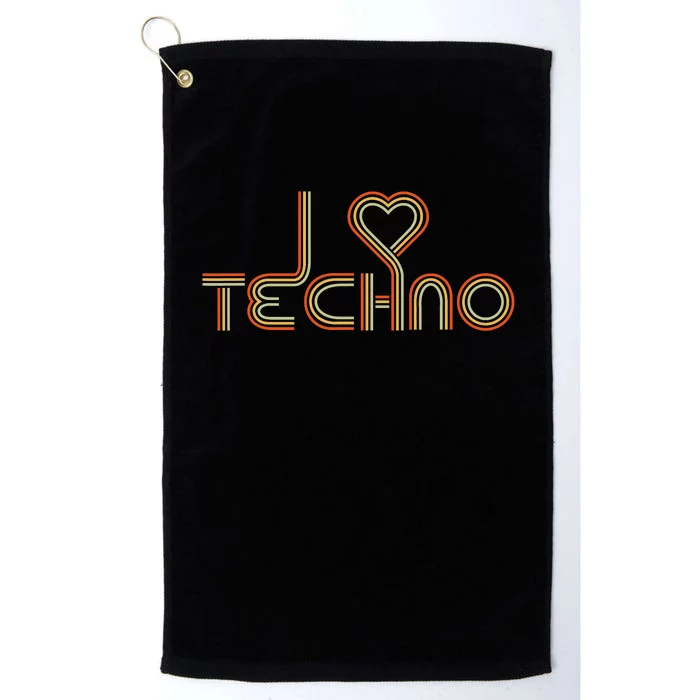 Techno Lover I Love Techno Retro Platinum Collection Golf Towel