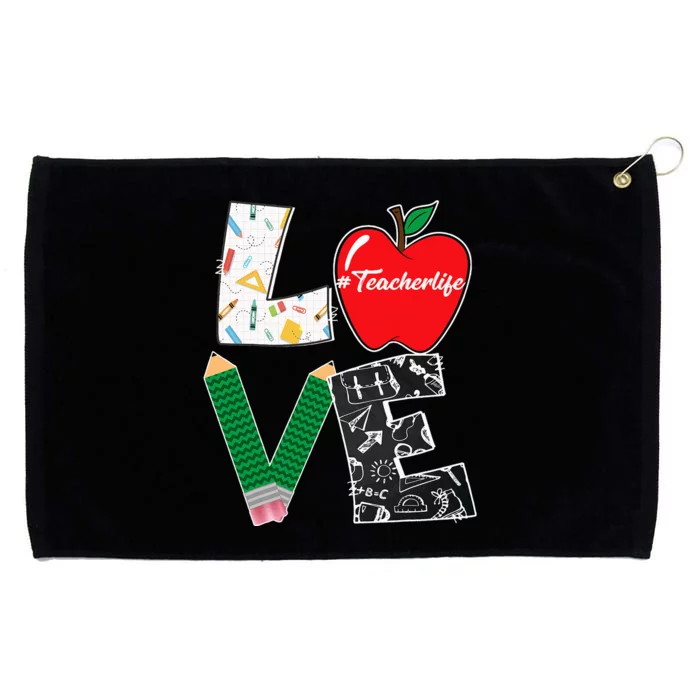 Teach Love Inspire Rainbow Back To School Teaching Grommeted Golf Towel