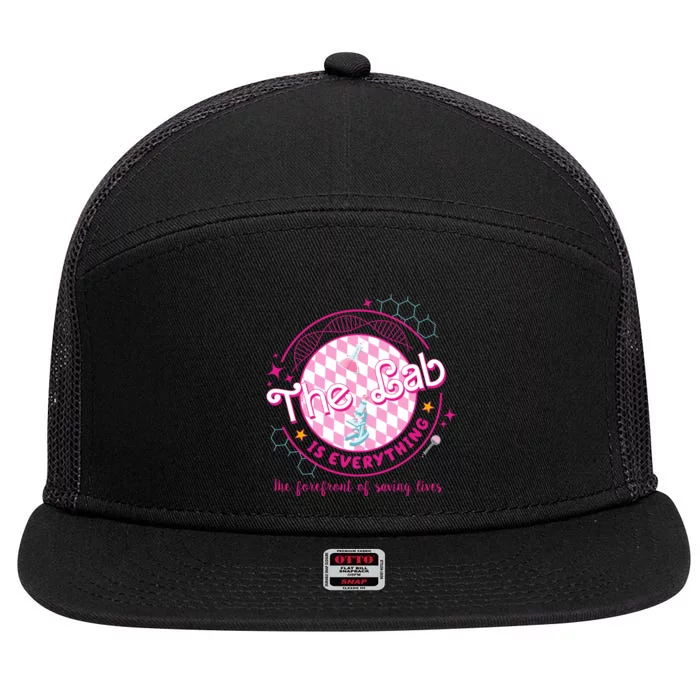 The Lab Is Everything The Forefront Of Saving Lives 7 Panel Mesh Trucker Snapback Hat