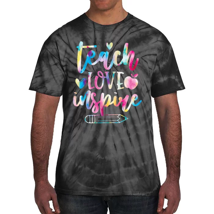 Teach Love Inspire Back to School Teacher Tie-Dye T-Shirt