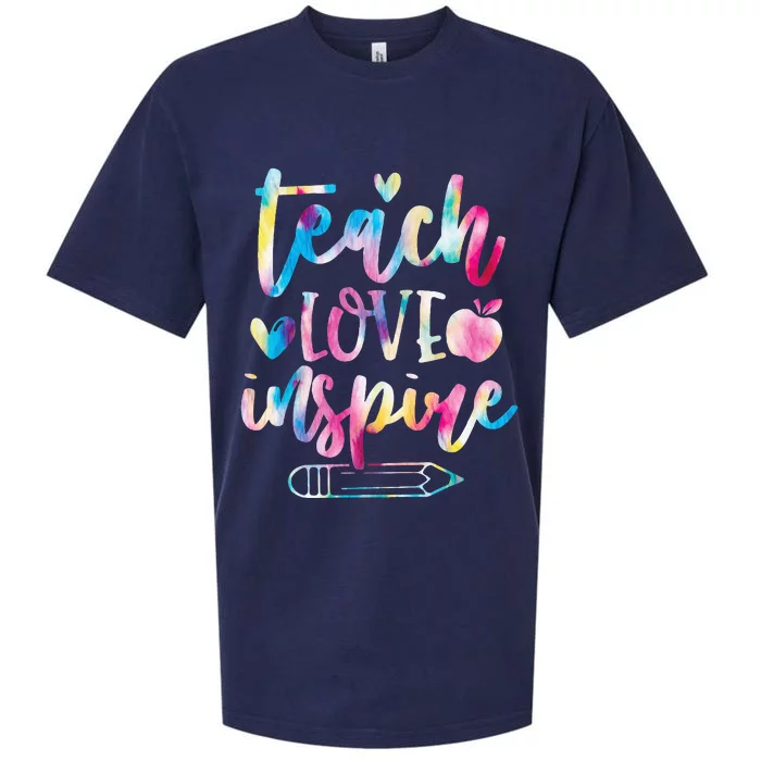 Teach Love Inspire Back to School Teacher Sueded Cloud Jersey T-Shirt