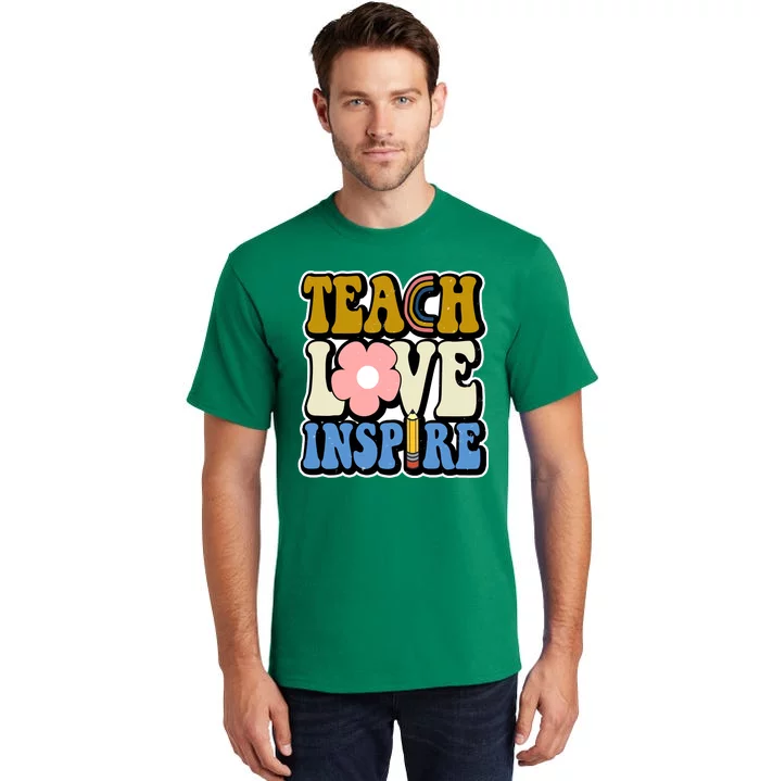 Teach Love Inspire Retro Gift For Teacher Tall T-Shirt