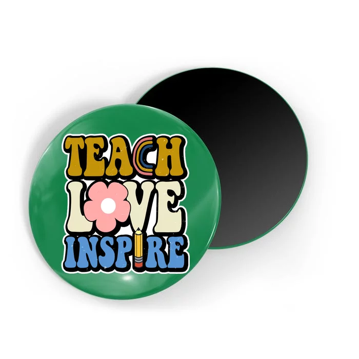 Teach Love Inspire Retro Gift For Teacher Magnet