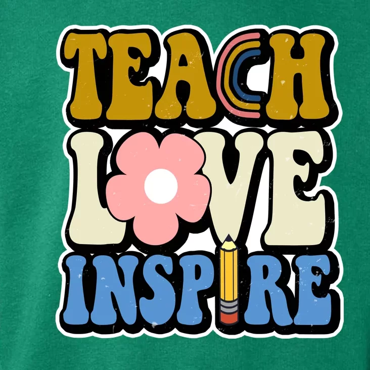 Teach Love Inspire Retro Gift For Teacher Toddler Hoodie