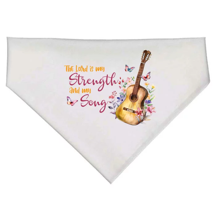 The Lord Is My Strength And My Song Guitar USA-Made Doggie Bandana