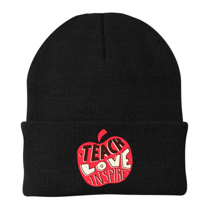 Teach Love Inspire Apple Back To School Gift Knit Cap Winter Beanie