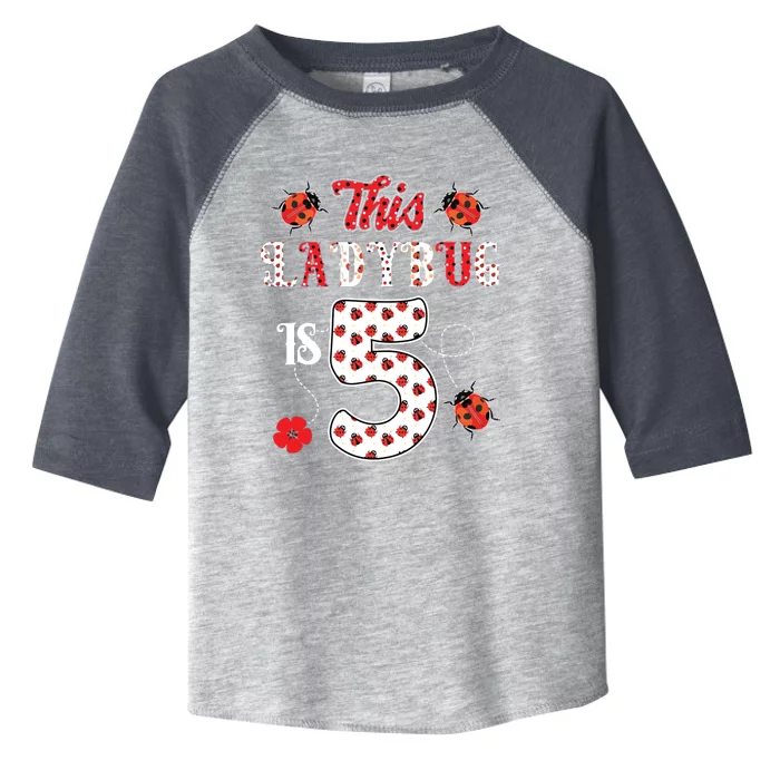 This Ladybug Is 5 Years Old 5th Birthday Family Ladybug Toddler Fine Jersey T-Shirt