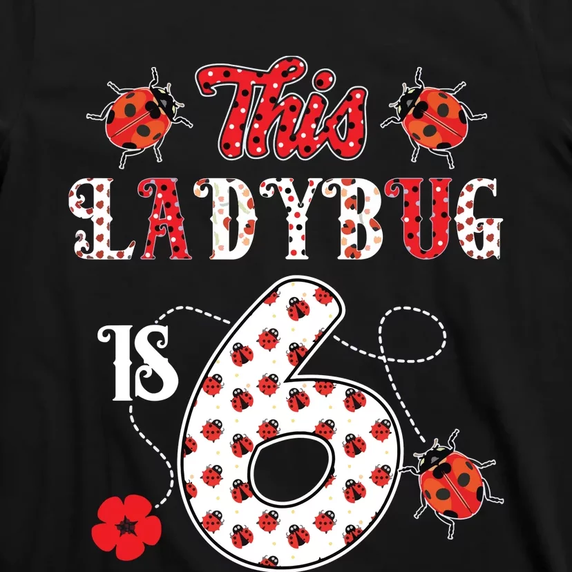 This Ladybug Is 6 Years Old 6th Birthday Family Ladybug T-Shirt