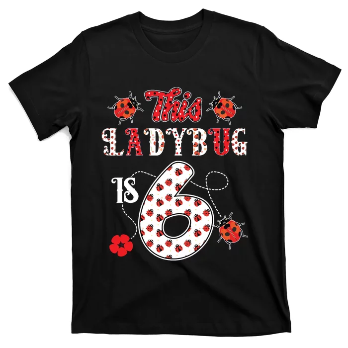 This Ladybug Is 6 Years Old 6th Birthday Family Ladybug T-Shirt