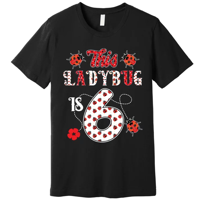 This Ladybug Is 6 Years Old 6th Birthday Family Ladybug Premium T-Shirt