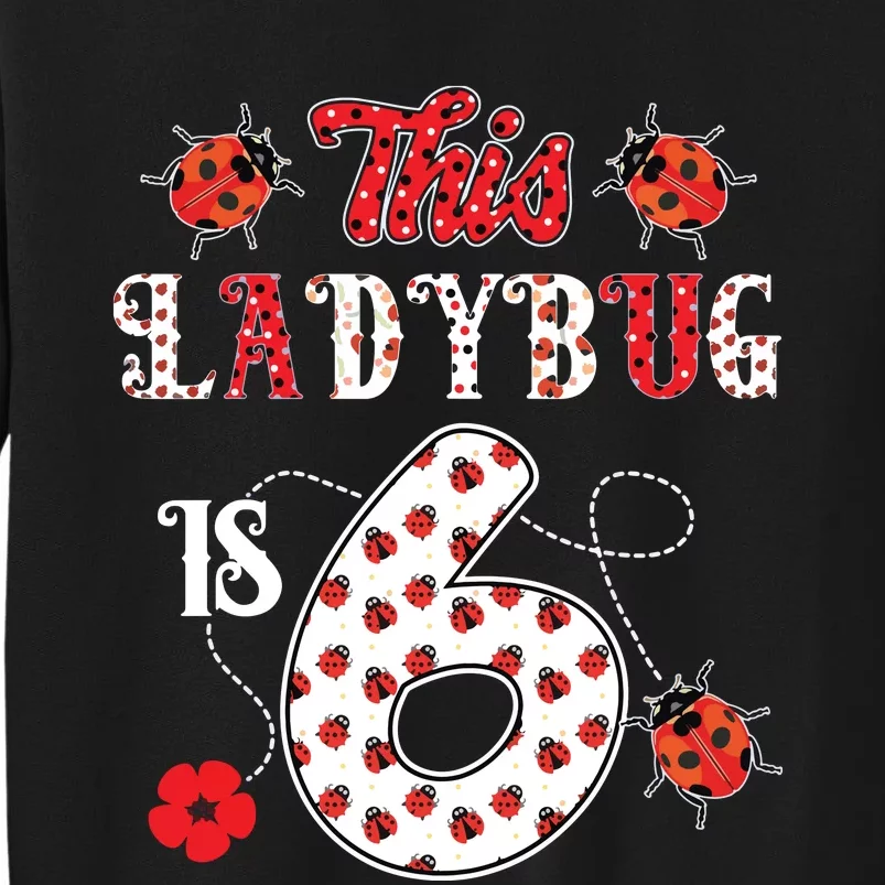 This Ladybug Is 6 Years Old 6th Birthday Family Ladybug Tall Sweatshirt