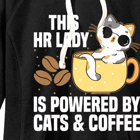 This Lady Is Powered By Cats & Coffee Expressive Design Women's Fleece Hoodie