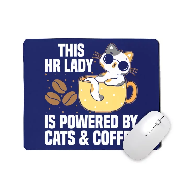 This Lady Is Powered By Cats & Coffee Expressive Design Mousepad