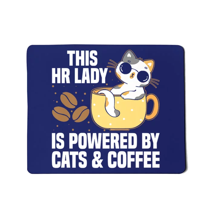 This Lady Is Powered By Cats & Coffee Expressive Design Mousepad