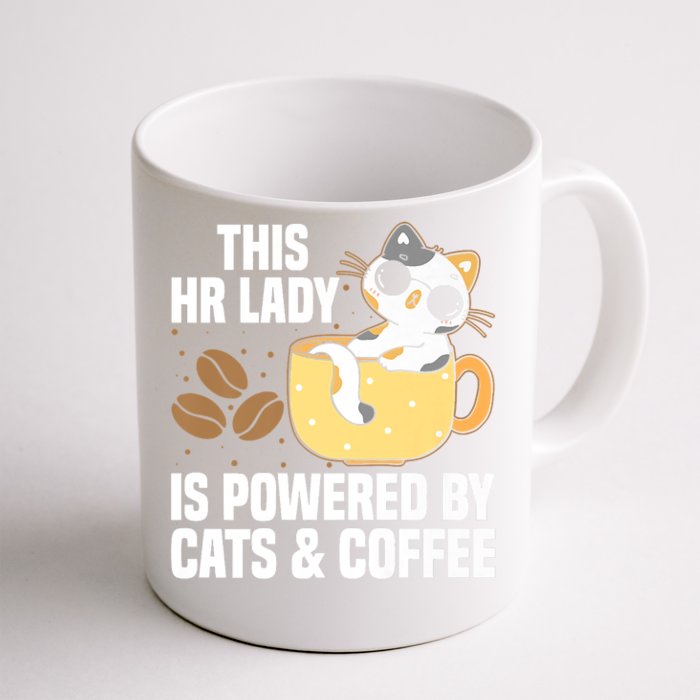 This Lady Is Powered By Cats & Coffee Expressive Design Front & Back Coffee Mug