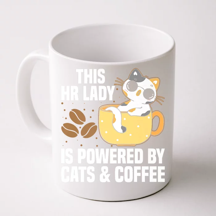 This Lady Is Powered By Cats & Coffee Expressive Design Front & Back Coffee Mug