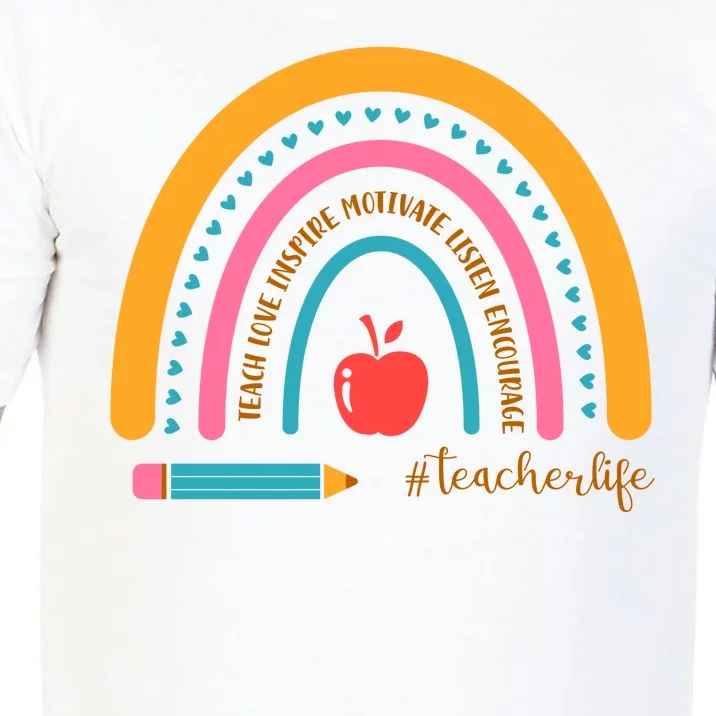 Teacher Life Inspire Rainbow Cute Gift Comfort Colors T-Shirt