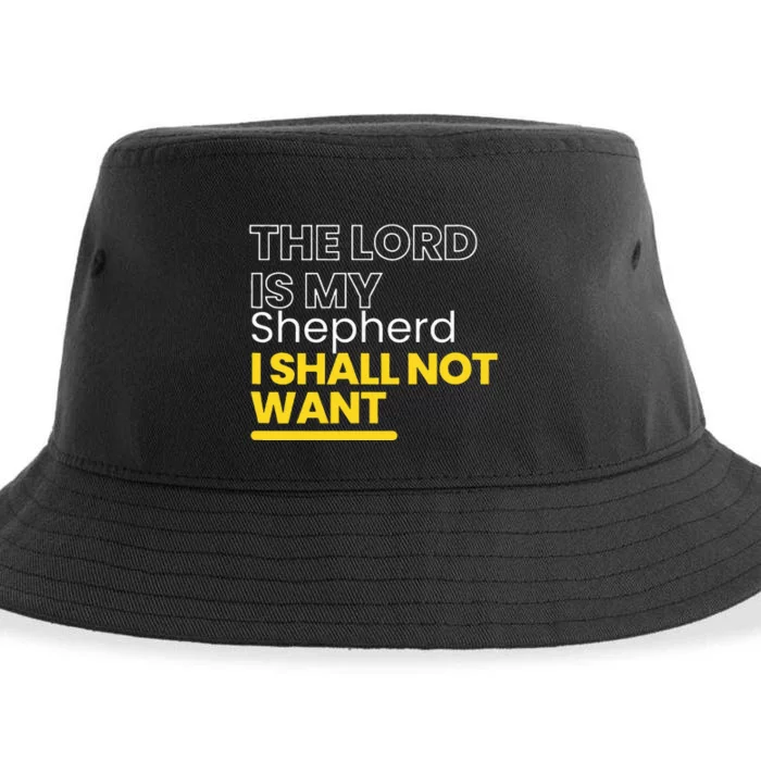 The Lord is My Shepherd I Shall Not Want Christian Sustainable Bucket Hat