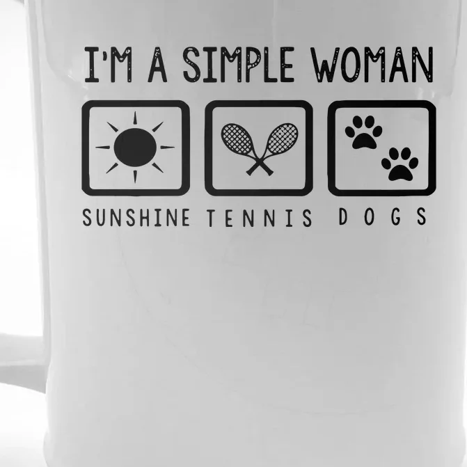 Tennis Lover Im A Simple Woman Front & Back Beer Stein