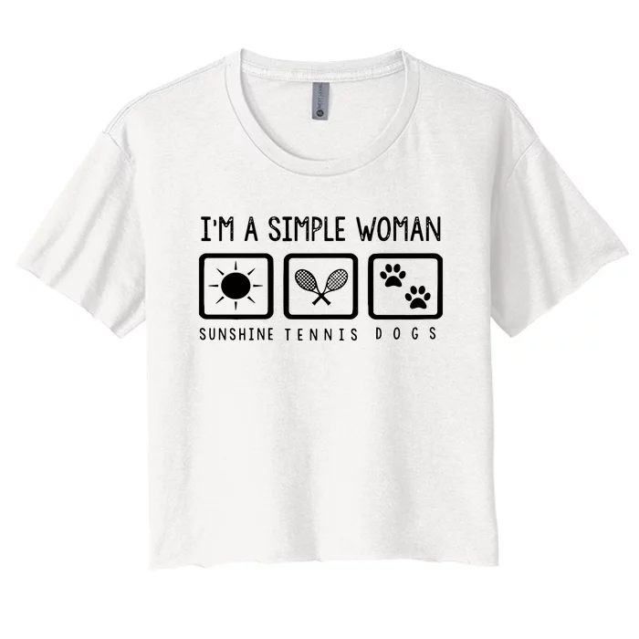 Tennis Lover Im A Simple Woman Women's Crop Top Tee