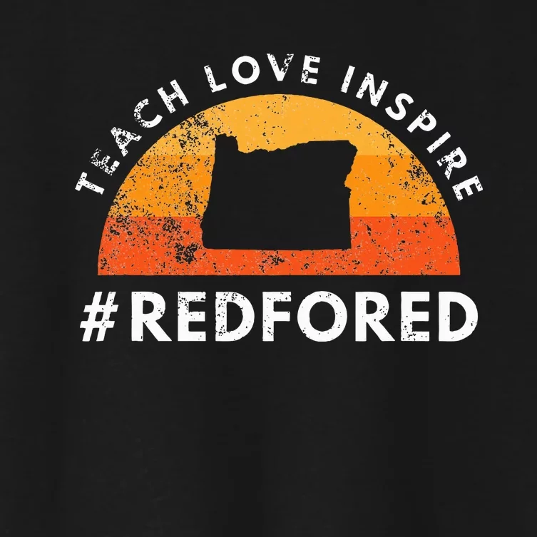 Teach Love Inspire Red For Ed Oregon Teacher Women's Crop Top Tee