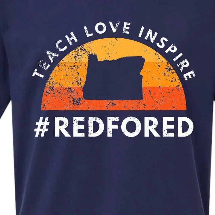 Teach Love Inspire Red For Ed Oregon Teacher Sueded Cloud Jersey T-Shirt