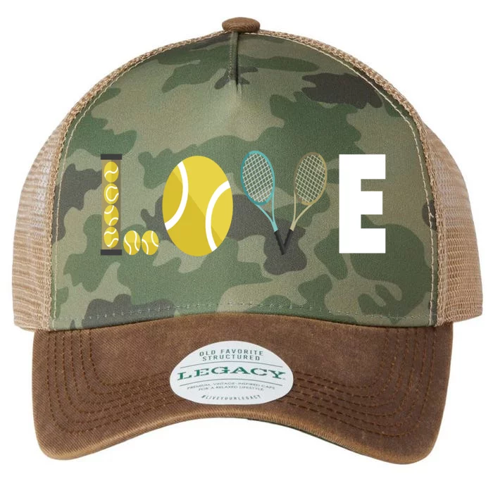 Tennis Love I Tennis Racket Tennis Ball Tennis Player Sport Gift Legacy Tie Dye Trucker Hat