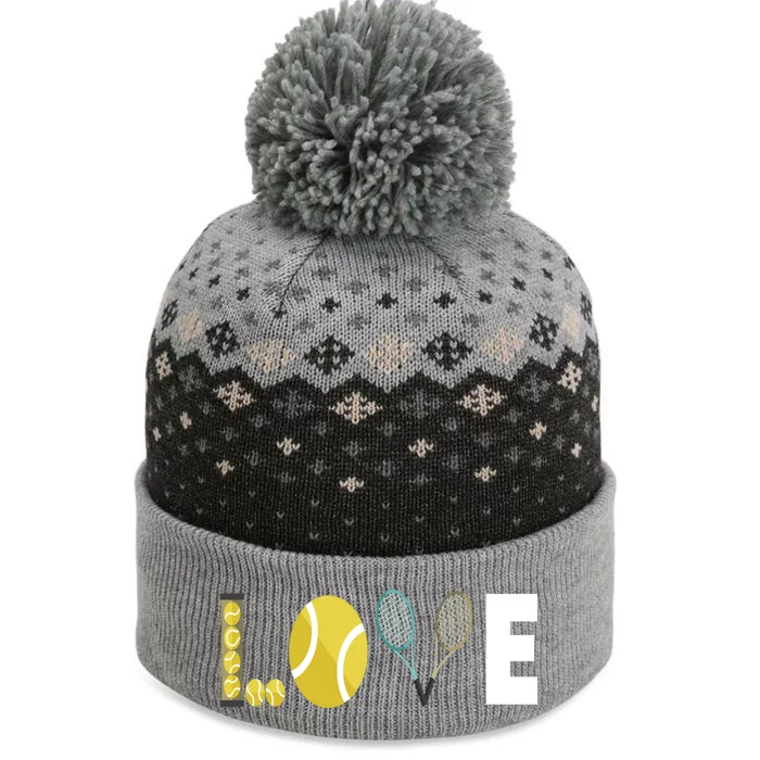 Tennis Love I Tennis Racket Tennis Ball Tennis Player Sport Gift The Baniff Cuffed Pom Beanie