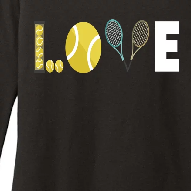 Tennis Love I Tennis Racket Tennis Ball Tennis Player Sport Gift Womens CVC Long Sleeve Shirt