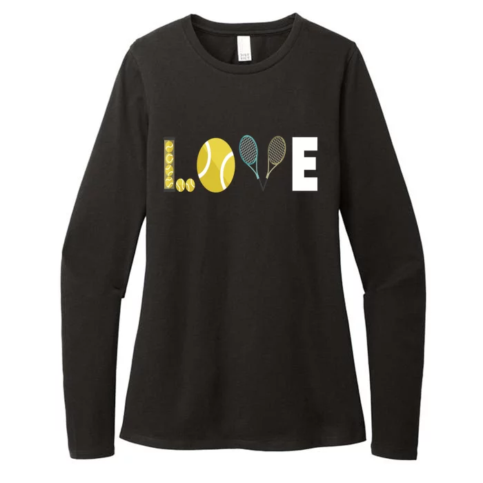 Tennis Love I Tennis Racket Tennis Ball Tennis Player Sport Gift Womens CVC Long Sleeve Shirt