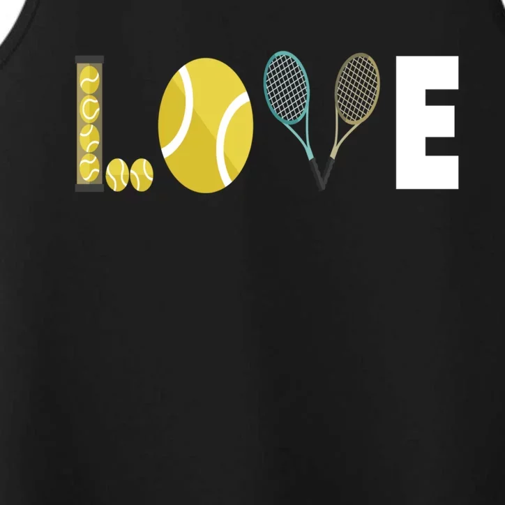 Tennis Love I Tennis Racket Tennis Ball Tennis Player Sport Gift Performance Tank