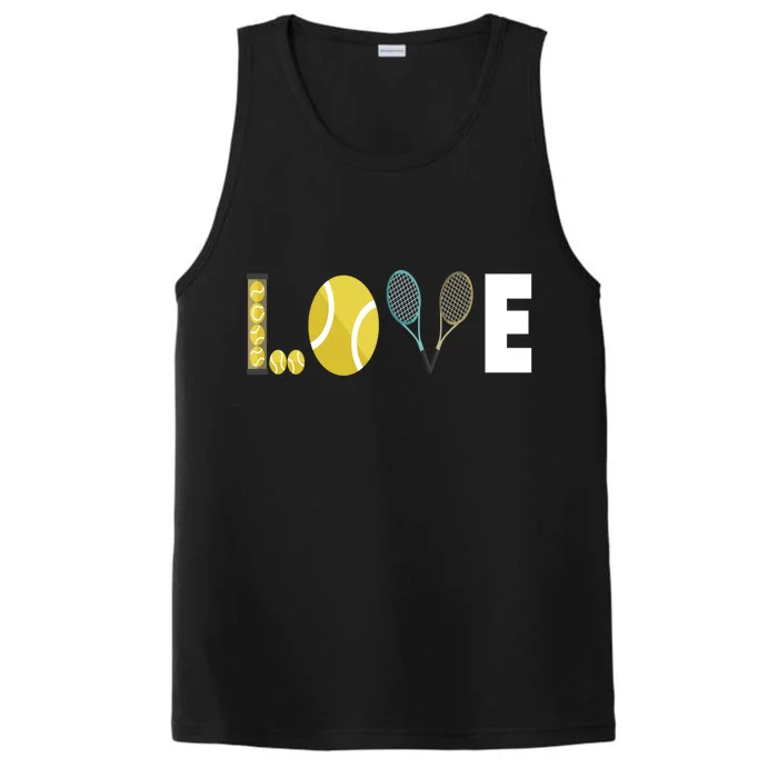 Tennis Love I Tennis Racket Tennis Ball Tennis Player Sport Gift Performance Tank