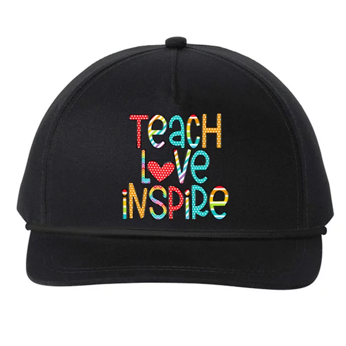 Teach Love Inspire First Day Back To School Teachers Women Snapback Five-Panel Rope Hat