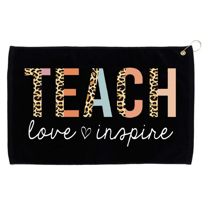 Teach Love Inspire Leopard Back to School Cute Teacher Grommeted Golf Towel