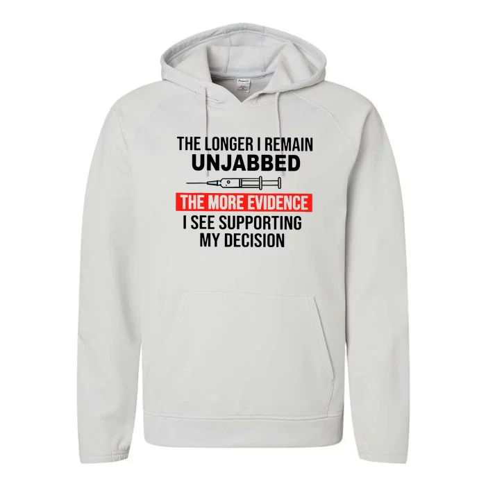 The Longer I Remain Unjabbed Performance Fleece Hoodie