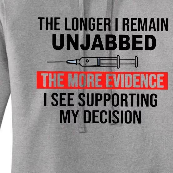 The Longer I Remain Unjabbed Women's Pullover Hoodie