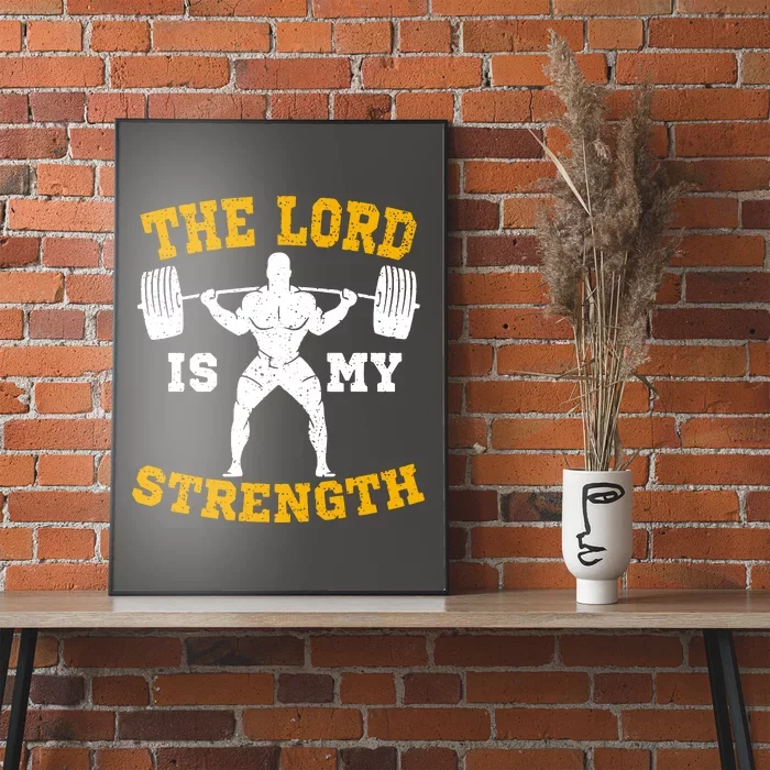 The Lord Is My Strengths Christian Gym Jesus Workout Poster